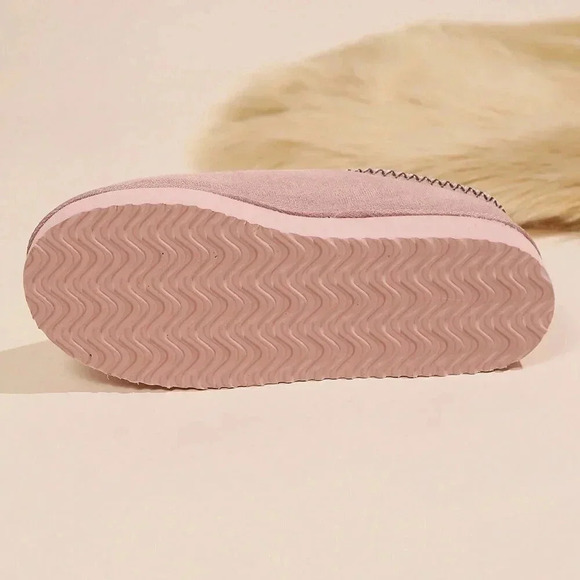 Baby Pink Women's Ultra-Soft Plush Cozy Anti-Slip Slip-On Slippers - Picture 6 of 6